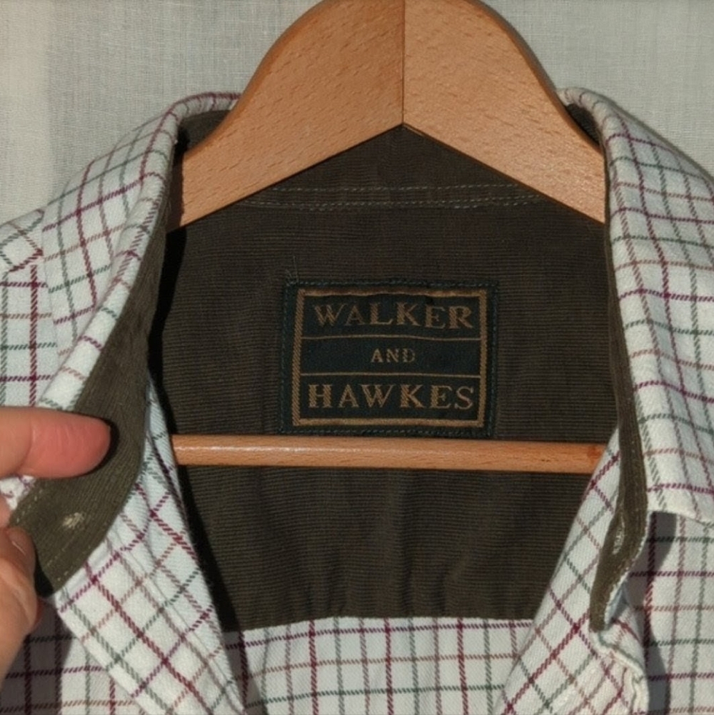 🇬🇧 Men's 100% Cotton Tattersall Brocton Flannel Buttonup L WALKER  HAWKE